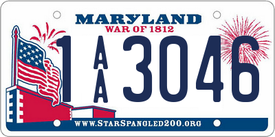 MD license plate 1AA3046