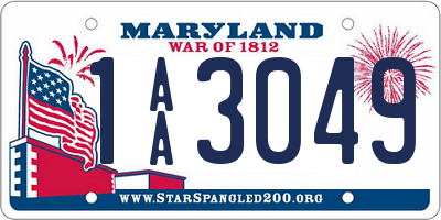 MD license plate 1AA3049