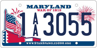 MD license plate 1AA3055