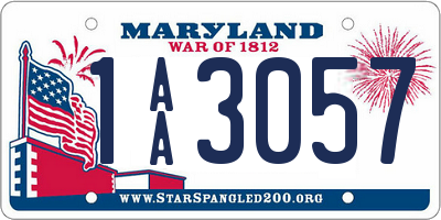 MD license plate 1AA3057