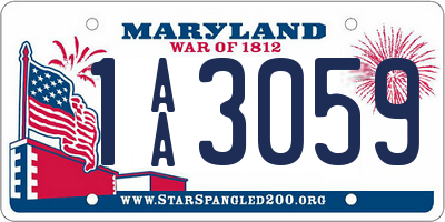 MD license plate 1AA3059