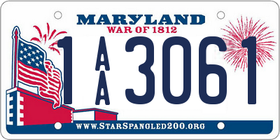 MD license plate 1AA3061