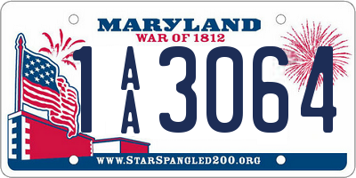 MD license plate 1AA3064