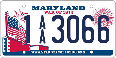 MD license plate 1AA3066