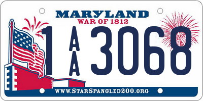 MD license plate 1AA3068