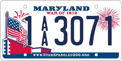 MD license plate 1AA3071