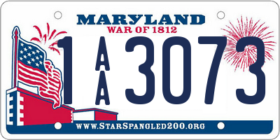 MD license plate 1AA3073