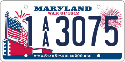 MD license plate 1AA3075