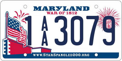 MD license plate 1AA3079