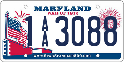 MD license plate 1AA3088