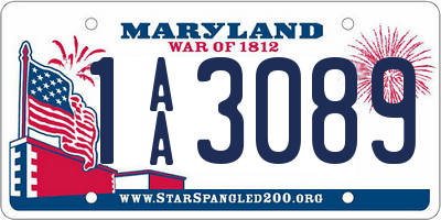 MD license plate 1AA3089