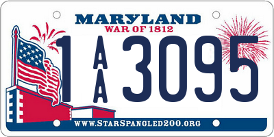 MD license plate 1AA3095