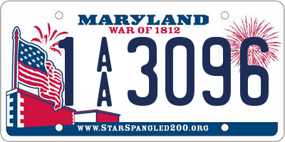 MD license plate 1AA3096