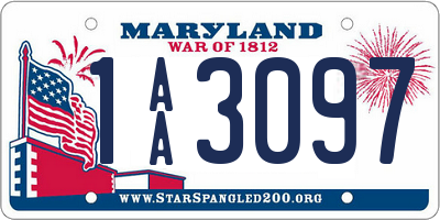 MD license plate 1AA3097