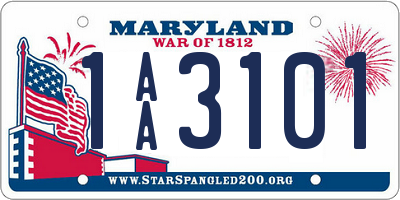 MD license plate 1AA3101