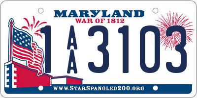 MD license plate 1AA3103