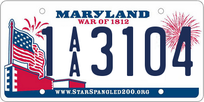 MD license plate 1AA3104