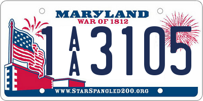 MD license plate 1AA3105