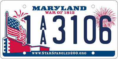 MD license plate 1AA3106