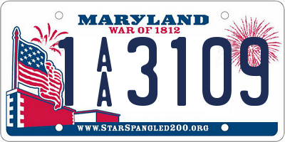 MD license plate 1AA3109