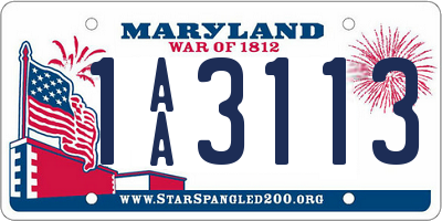 MD license plate 1AA3113