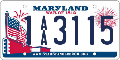 MD license plate 1AA3115