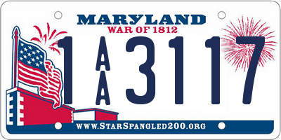 MD license plate 1AA3117