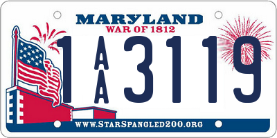 MD license plate 1AA3119