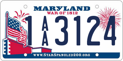 MD license plate 1AA3124