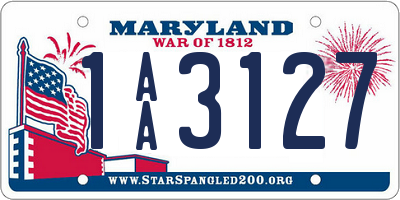 MD license plate 1AA3127