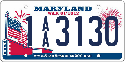 MD license plate 1AA3130