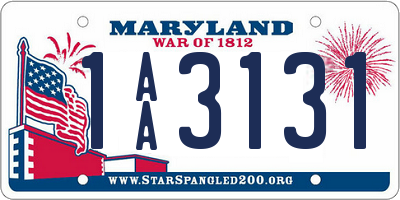 MD license plate 1AA3131