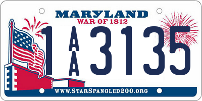 MD license plate 1AA3135