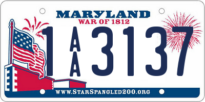 MD license plate 1AA3137