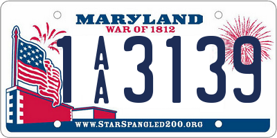 MD license plate 1AA3139