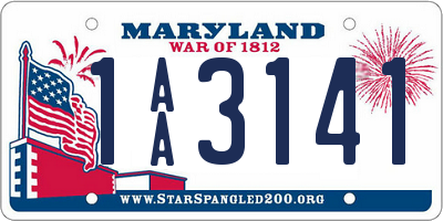 MD license plate 1AA3141