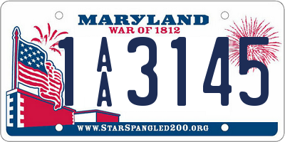 MD license plate 1AA3145