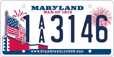 MD license plate 1AA3146