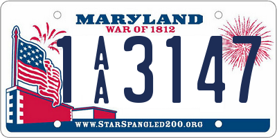 MD license plate 1AA3147