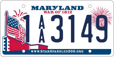 MD license plate 1AA3149