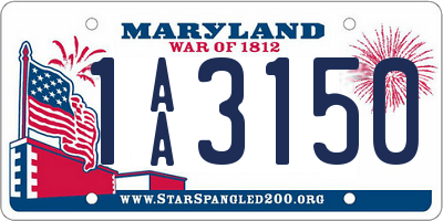 MD license plate 1AA3150