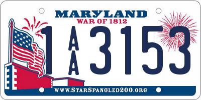 MD license plate 1AA3153