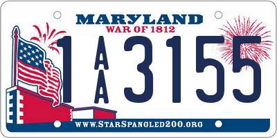 MD license plate 1AA3155