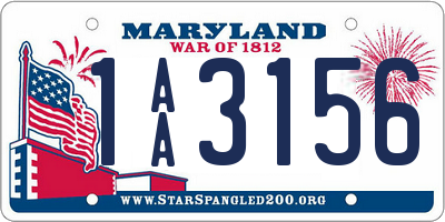 MD license plate 1AA3156