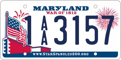 MD license plate 1AA3157