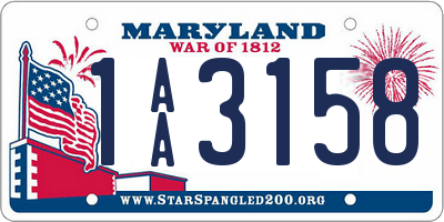 MD license plate 1AA3158