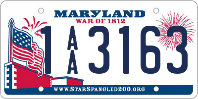 MD license plate 1AA3163