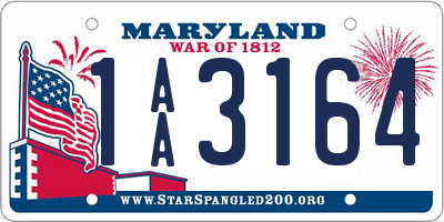 MD license plate 1AA3164