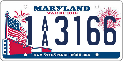 MD license plate 1AA3166