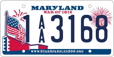 MD license plate 1AA3168